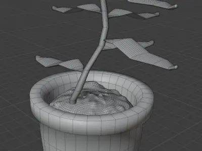 Low Poly Houseplant plant in pot Free low-poly 3D model