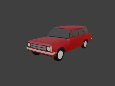 Low-poly game-ready 1975-1979 Chevy Caravan Low-poly 3D model