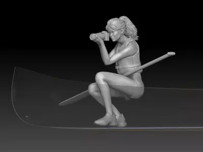 canoe girl 3 3D print model