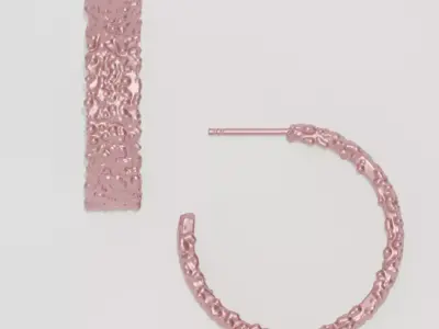 Molten Hoops Earrings - Free 3D print ready Free 3D print model