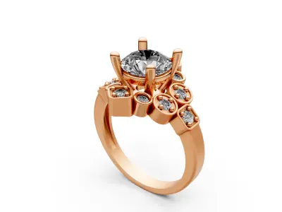 Luxury Iconic Engagement Ring  3D print model