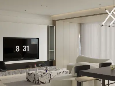 Modern Elegance- A Luxurious 3D Apartment Model 3D model