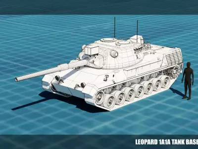 Leopard 1a1a TANK BASE MESH Low-poly 3D model