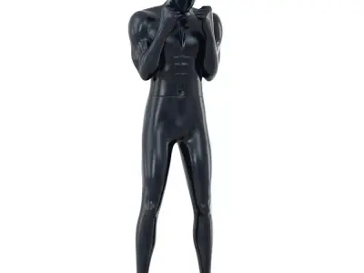 Male mannequin stands like a boxer 146 3D model