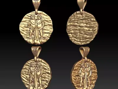 Horoscope Gemini pendant 3D print model