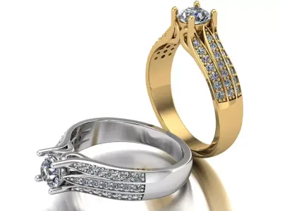 Solitaire Ring A39 3D print model