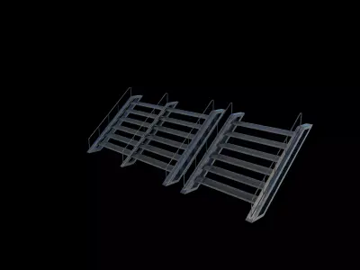 Steel staircase 3D model