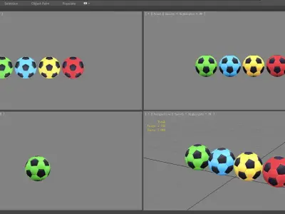 4 colored balls Low-poly 3D model