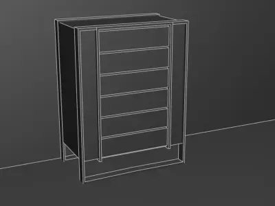 Bronzegold Black Luxorius Dresser Cabinet  Low-poly 3D model