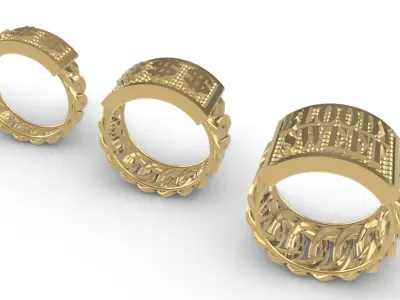0255 Dollar Cuban Ring 3D print model