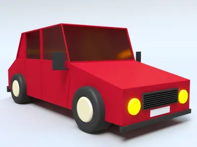 Cartoon Animated Car Low-poly 3D model