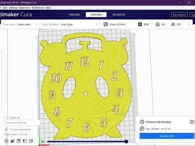 old shape wall clock 3D print model