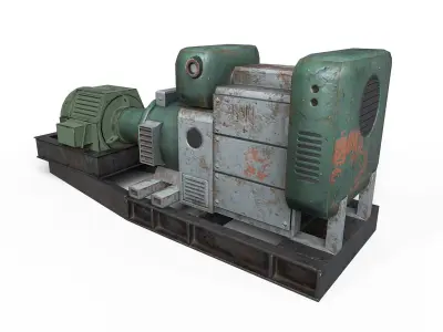 Industrial generator Low-poly 3D model