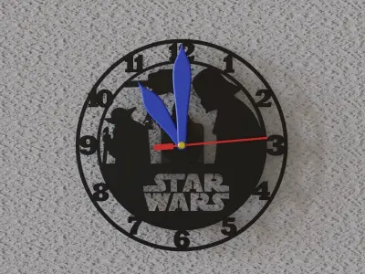 star wars wall clock 3D print model