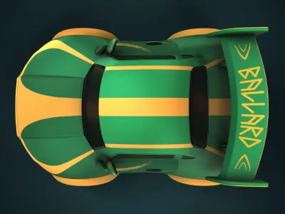 Cartoon Car Low-poly 3D model