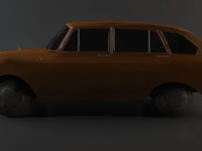 Low poly Moskvich Kombi 3D model
