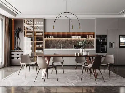 Modern Kitchen Design in 3DsMax 3D model