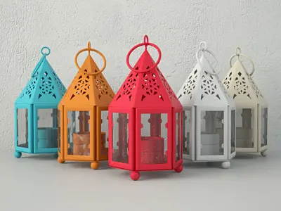 Mini Hurricane Candle Lanterns 3D model