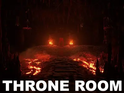 Throne Room Environment in Unreal Engine Low-poly 3D model