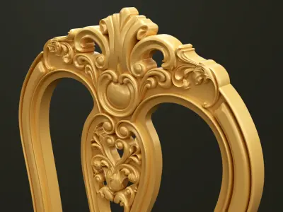 Classic Style Wooden Chair Base for CNC 3D model