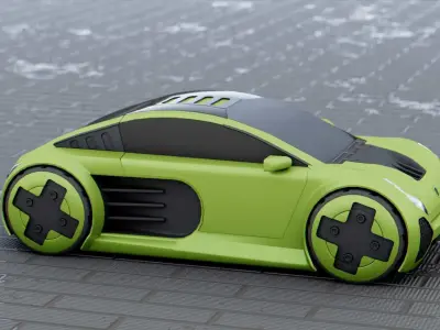 CONCEPT ELECTRIC  VEHICLE RIGGED 3D model