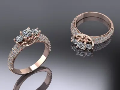 Jewelry Ring Gold 3D print model 56