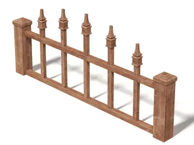 Wooden Fence 3D Model 3D model