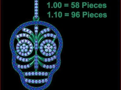 Skull - Pendant 3D print model 3D print model