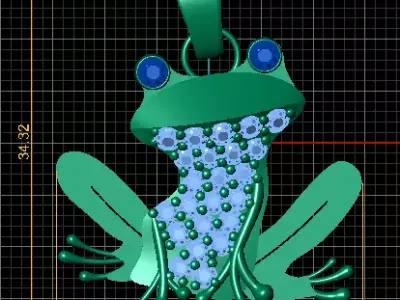 Emerald Frog Pendant  3D print model