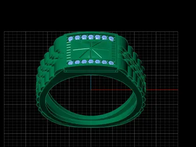 Print Ready STL 3DM  Gents Rings Diamond Men Ring  3D print model 244