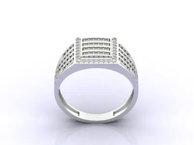 Print Ready STL 3DM  Gents Rings Diamond Men Ring  3D print model 14