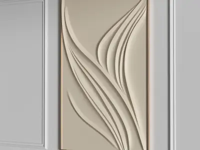 Abstract wall art panel 2 3D model