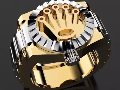 Men Signet Ring No Diamonds  3D print model