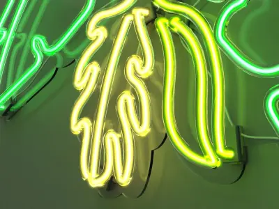 Plant Leaves 2 - Neon Sign 3D model