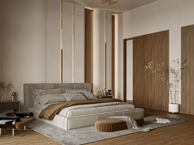 Master Bedroom Luxury Minimalist 3D Model  3D model