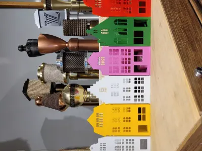 AMSTERDAM HOUSES TEALIGHT HOLDER SET 5 HOUSES PENHOLDER 3D print model
