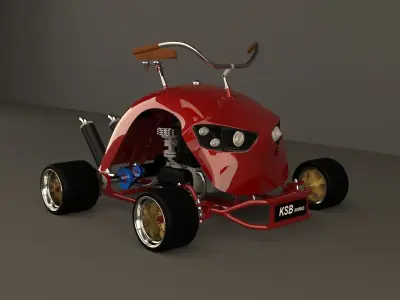 gokart tricycle Low-poly 3D model