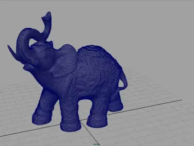 Gold Elephant  Low-poly 3D model