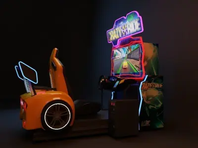 CRAZY RIDE arcade machine 3D model