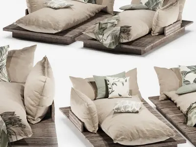 Minotti outdoor bed 3D model