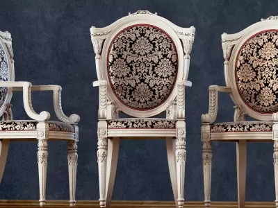 chair Baroque classic armchair furniture CNC printable 3D model