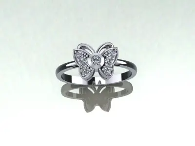 Ring Woman Butterfly  3D print model