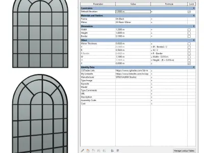 Parametric Mirror Family for Revit 3D model