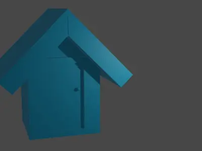 Blue House Free low-poly 3D model