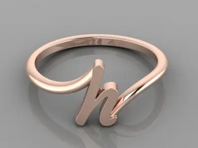 Alphabet Ring  H 3D print model
