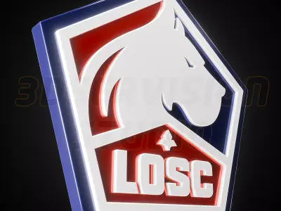Lille Olympique logo - Cinematic - 3D print 3D model
