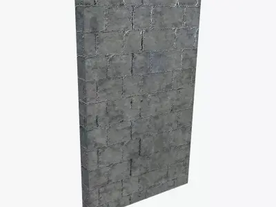 Medieval Stone Wall V01 Low-poly 3D model