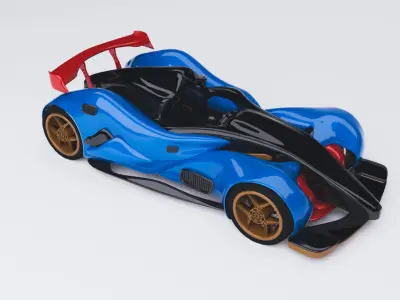 CONCEPT SPORT CAR BLUE CARBON 3D model