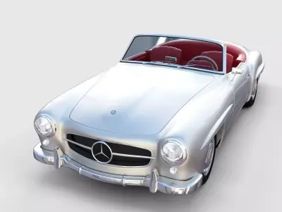 Fully modeled w interior Mercedes 190SL rev 3D model