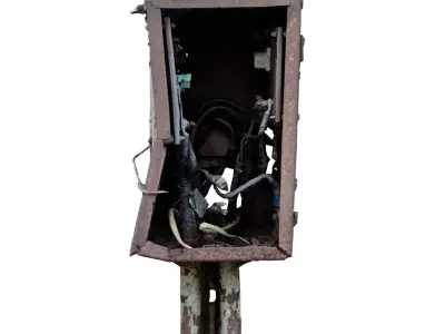Broken electrical box spscan 12 Low-poly 3D model